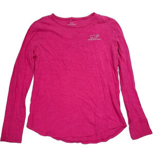 Vineyard Vines Long Sleeve T-shirt Girl's Size 14 Pink Whale Graphic Cotton